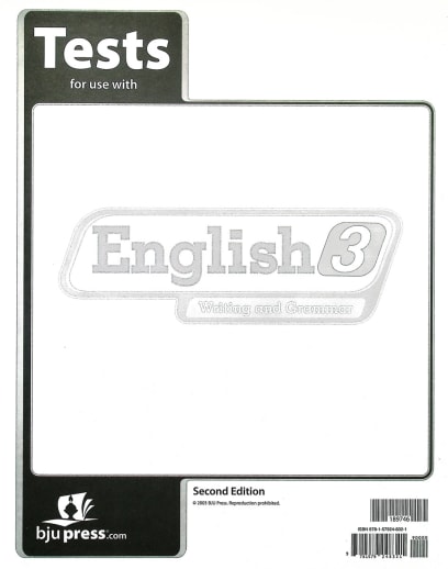 BJU Press English 3 Testpack, 2nd Edition