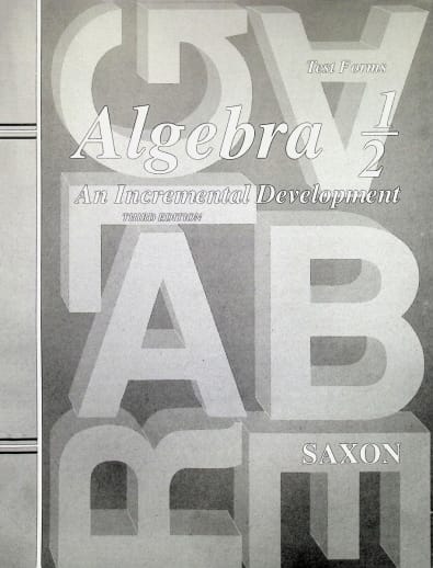 Saxon Algebra 1/2 3rd Edition Consumable Tests Only