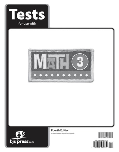 BJU Press Math 3 Tests 4th Edition