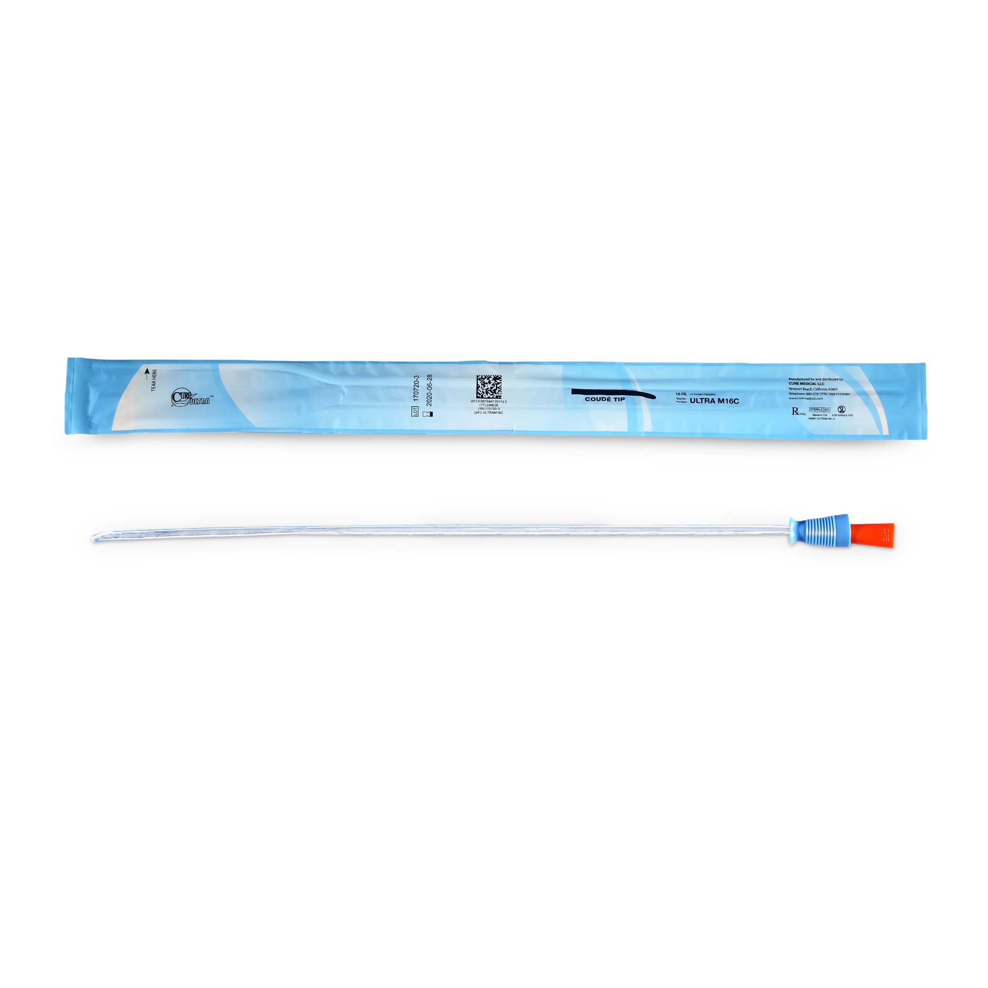 Cure Ultra Urethral Catheter, 16 Fr., Male, Coud MK 1077563