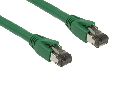 Image of CAT8 Shielded Ethernet Patch Cable, 40Gbps, Snagless, 10 ft, Green