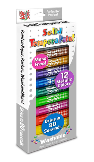 Kwix Stix Solid Tempura Paint - 12 Metallic Colors