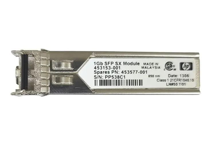 HPE BladeSystem 453151-B21 1000Base-SX SFP Transceiver Module (mini-GBIC), Refurbished, Original