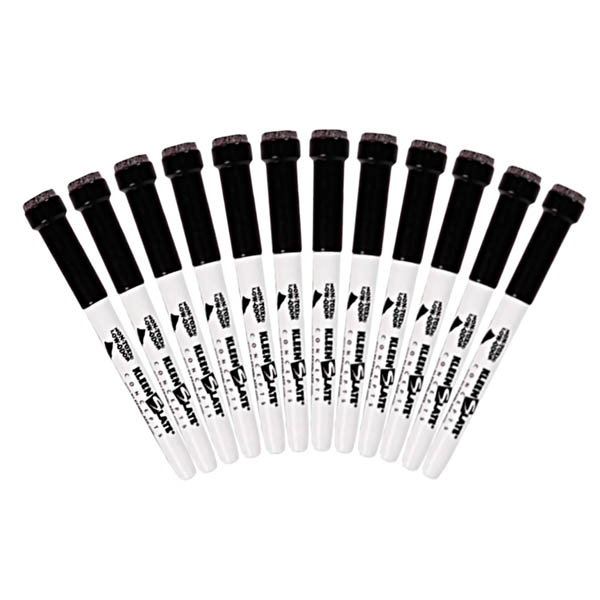 Black Dry Erase Markers with Eraser tip (Set of 12)