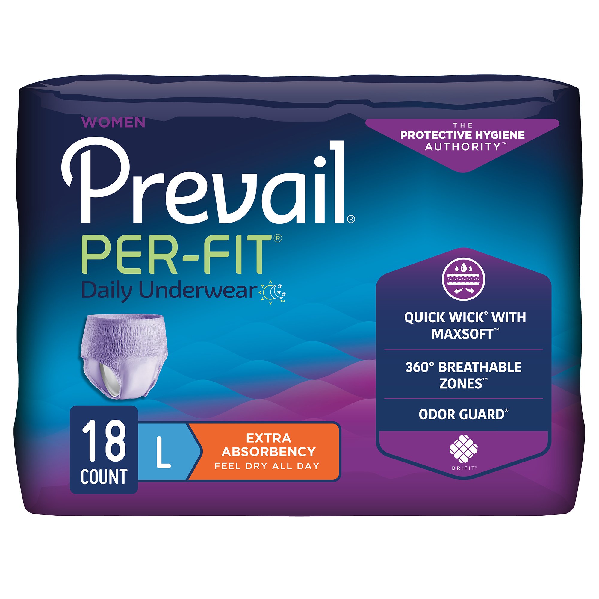 Prevail Per-Fit Women Extra Absorbent Underwear, Large MK 1083189