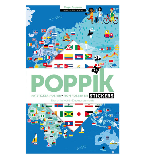 Poppik Discovery Poster + Stickers - Flags