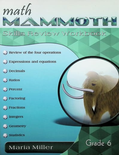 Math Mammoth Grade 6 Color Skills Review Workbook (2022 Edition)