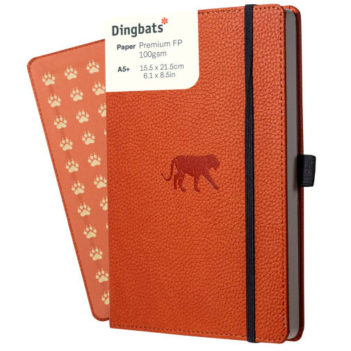 Dingbats Wildlife A5 Orange Tiger Notebook - Lined