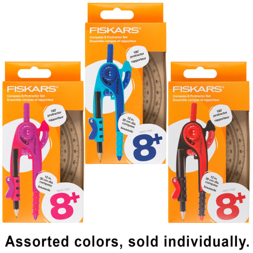 Compass and Protractor Set, Assorted Colors