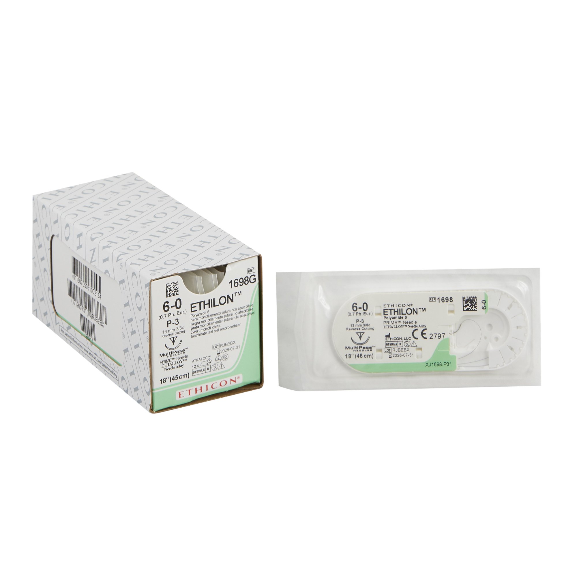 Ethilon Suture with Needle, Size 6-0 MK 3026