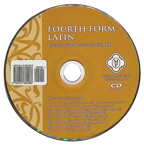 Memoria Press Fourth Form Latin Pronunciation CD