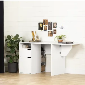 South Shore Axess 44 W Computer Desk With Storage Pure White