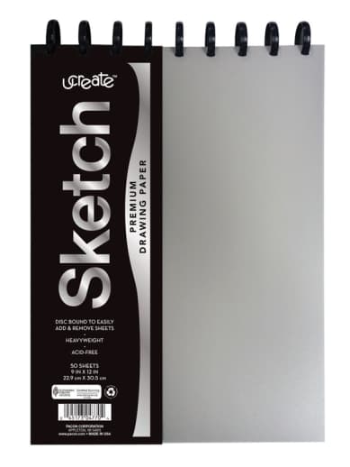 Ucreate Disc Bound Sketch Book - Heavyweight 9"x12"