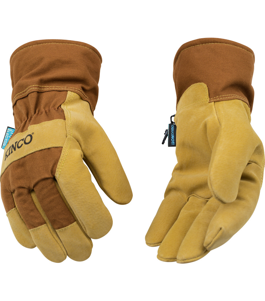 HydroFlector&trade; Lined Waterproof Suede Pigskin Palm with Safety Cuff, Brown, large image number 2