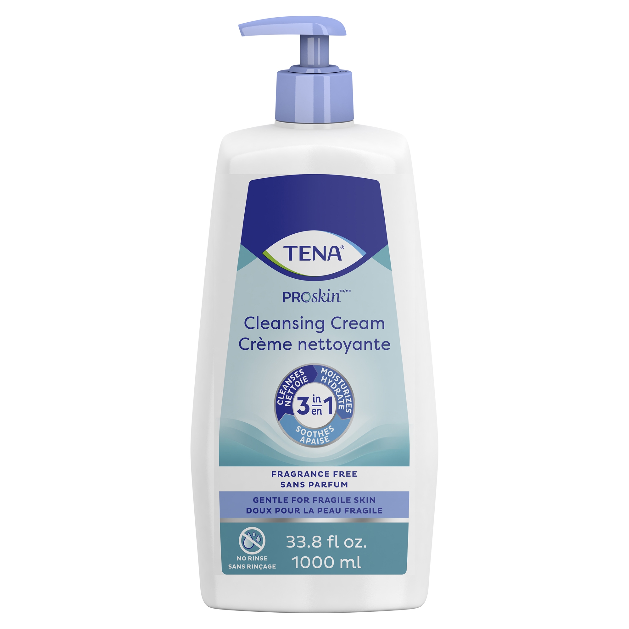 Tena Body Wash Cleansing Cream, Alcohol-Free 3-in-1 Formula, Unscented, 1000 mL MK 931631