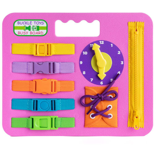 Buckle Toys Busy Board (Pink)