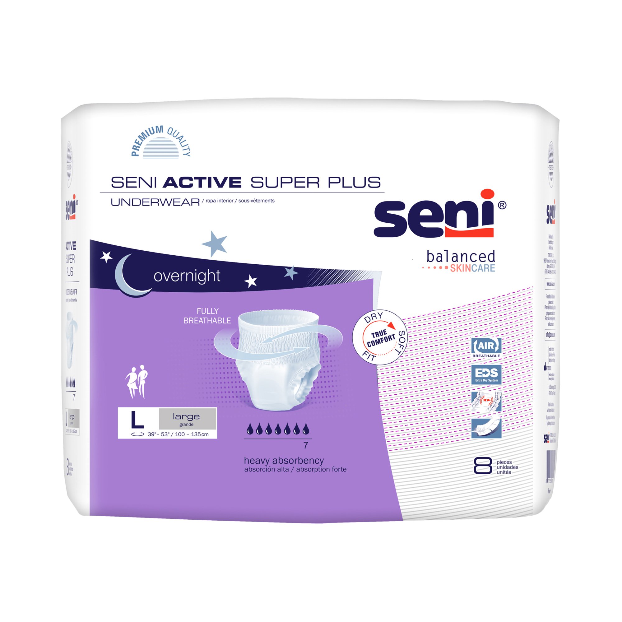 Seni Active Super Plus Overnight Heavy Absorbent Underwear, Large MK 1163817