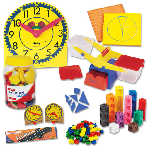 Manipulative Kit K (Wooden Pattern Block Upgrade, Judy Clock, Optional Items)
