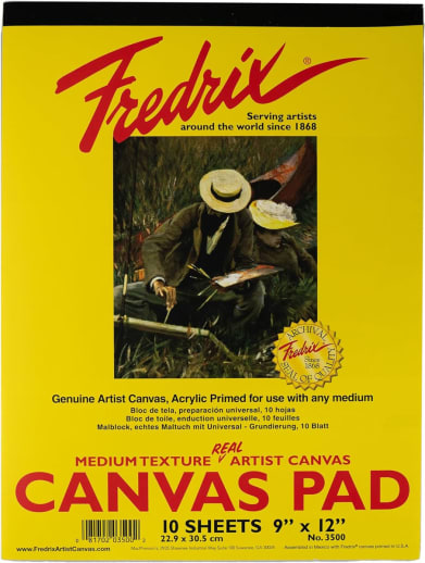 Fredrix White Canvas Pads 9" x 12"