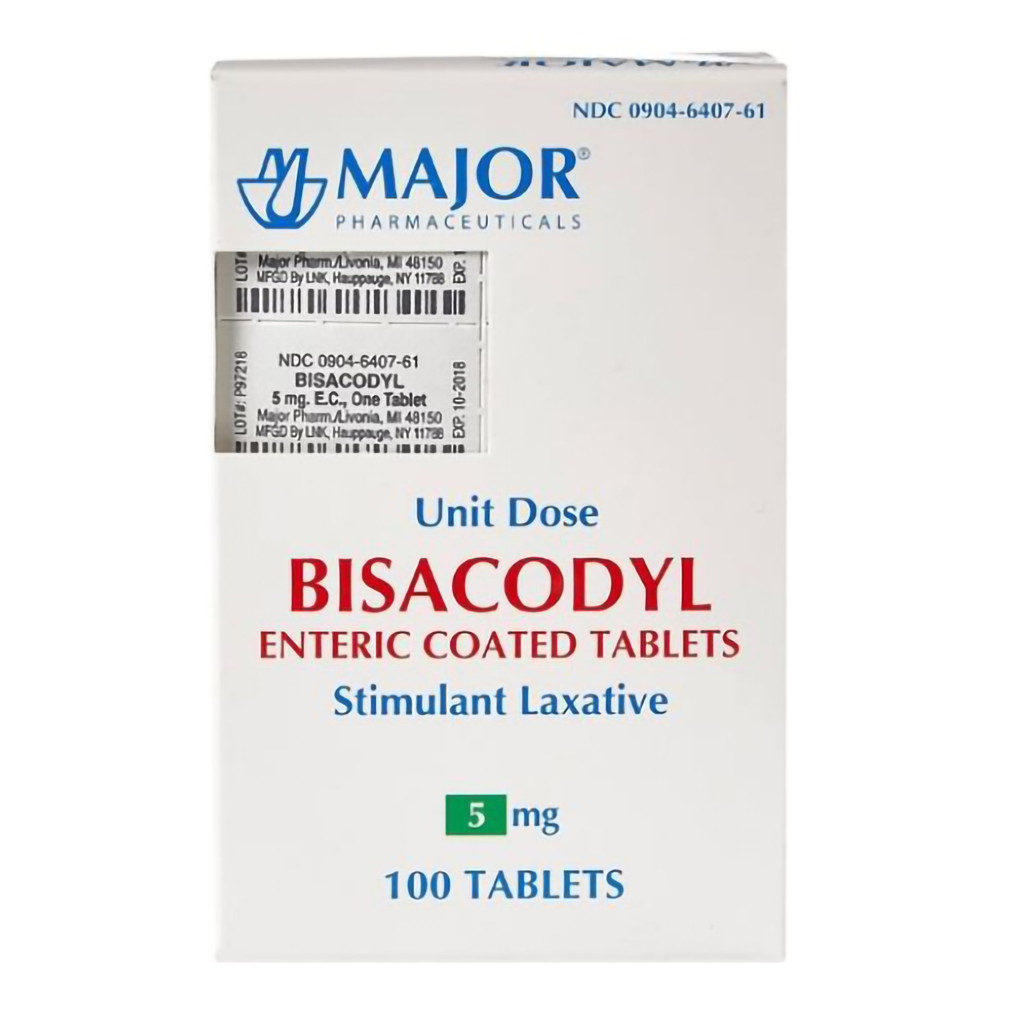 Major Bisacodyl USP Laxative MK 952191