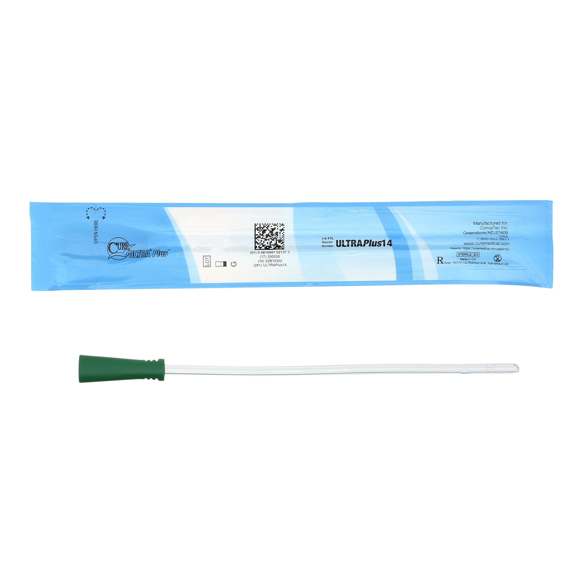 Cure Ultra Plus Urethral Catheter, 14 Fr., 8 Inch Length MK 1221505