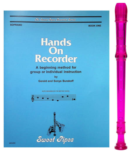 Hands On Recorder Book with Purple Canto Recorder
