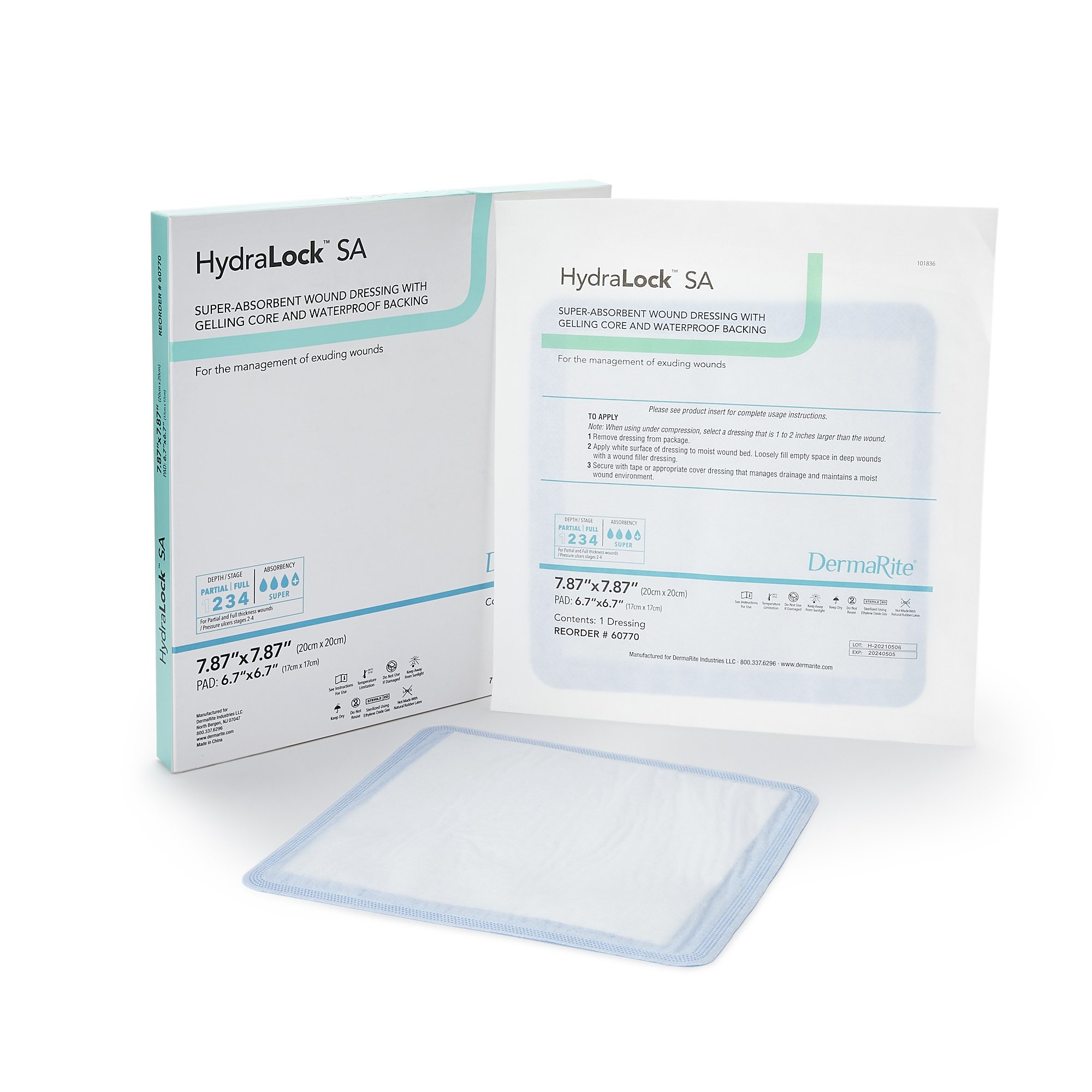 HydraLock SA Super Absorbent Dressing, 20 x 20 Centimeter MK 1154027
