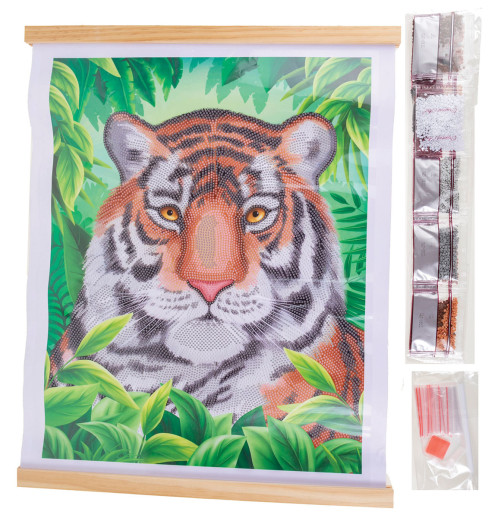 Crystal Art Scroll Kit: Regal Tiger Crystal Art Scroll Kit: Regal Tiger