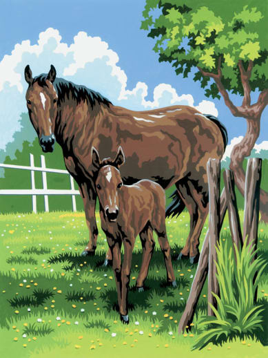Painting By Numbers - Mare & Foal (Junior Small)