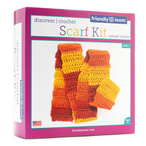 Friendly Loom Discover Crochet Scarf Kit - Sunset