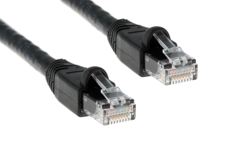 CAT6A Ethernet Patch Cable, Booted, 6ft, Black