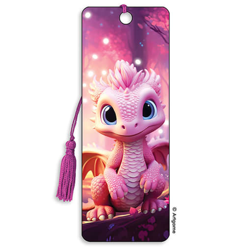 Pink Dragon 3D Bookmark
