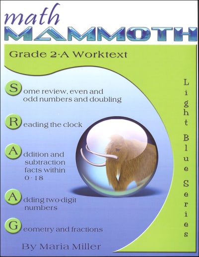 Math Mammoth Grade 2-A Worktext (2012 Edition, Black & White)