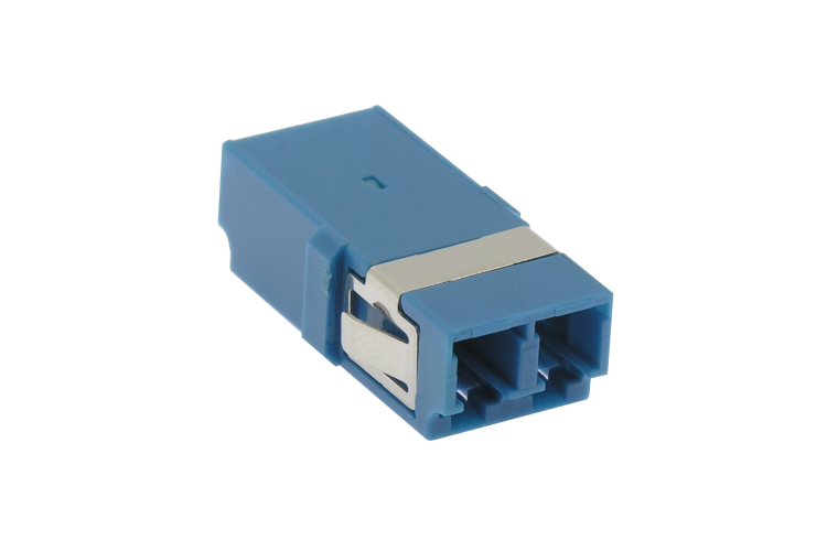 Fiber Adapter, LC/UPC Duplex Singlemode, Without Flange, Blue