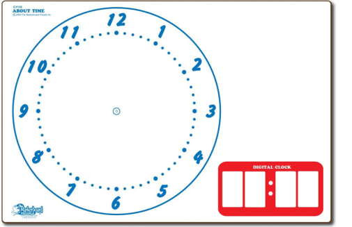 Clock Double Sided Dry Erase Board 11" x 16"