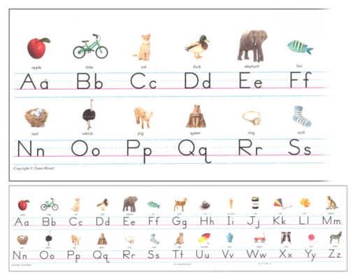 Illustrated Alphabet Desk Strip (Manuscript)