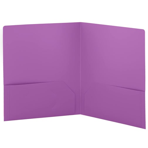 2-Pocket Poly Portfolio (Plastic) - Purple
