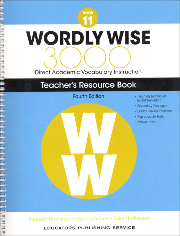 Wordly Wise 3000 Book 11 Teacher Resource Book, 4th Edition