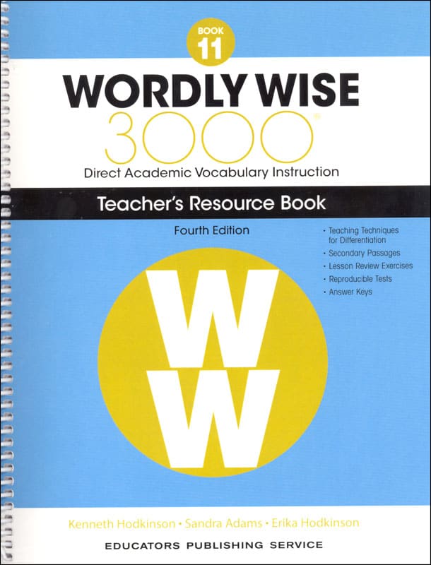 Wordly Wise 3000 Book 11 Teacher Resource Book, 4th Edition