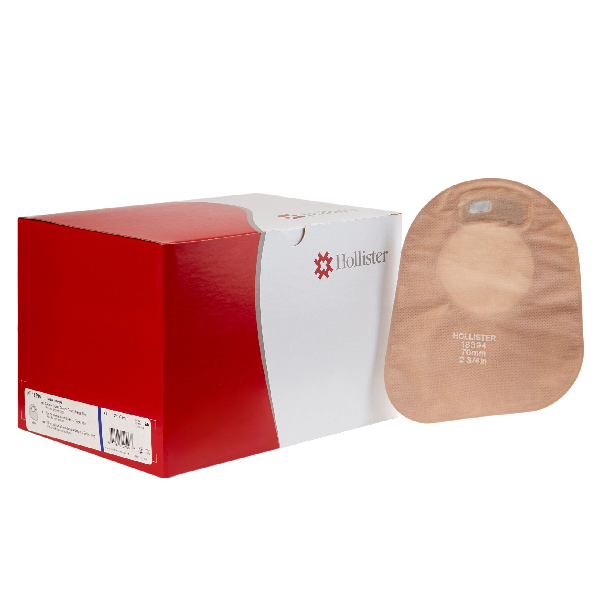 New Image 18394 Two-Piece Beige Ostomy Pouch, Pre-cut to Fit 70 mm Stomas, Blue MK 569974