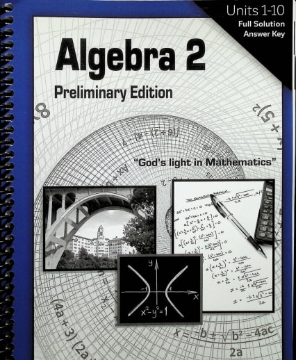 Algebra II LightUnit Solution Key Sunrise Edition Preliminary Edition