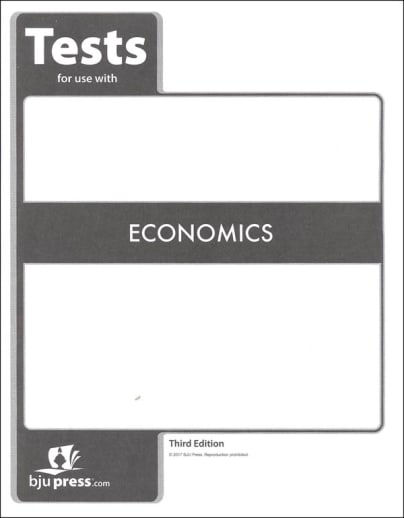 BJU Press Economics Tests 3rd Edition