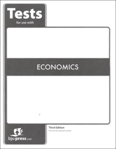 BJU Press Economics Tests 3rd Edition