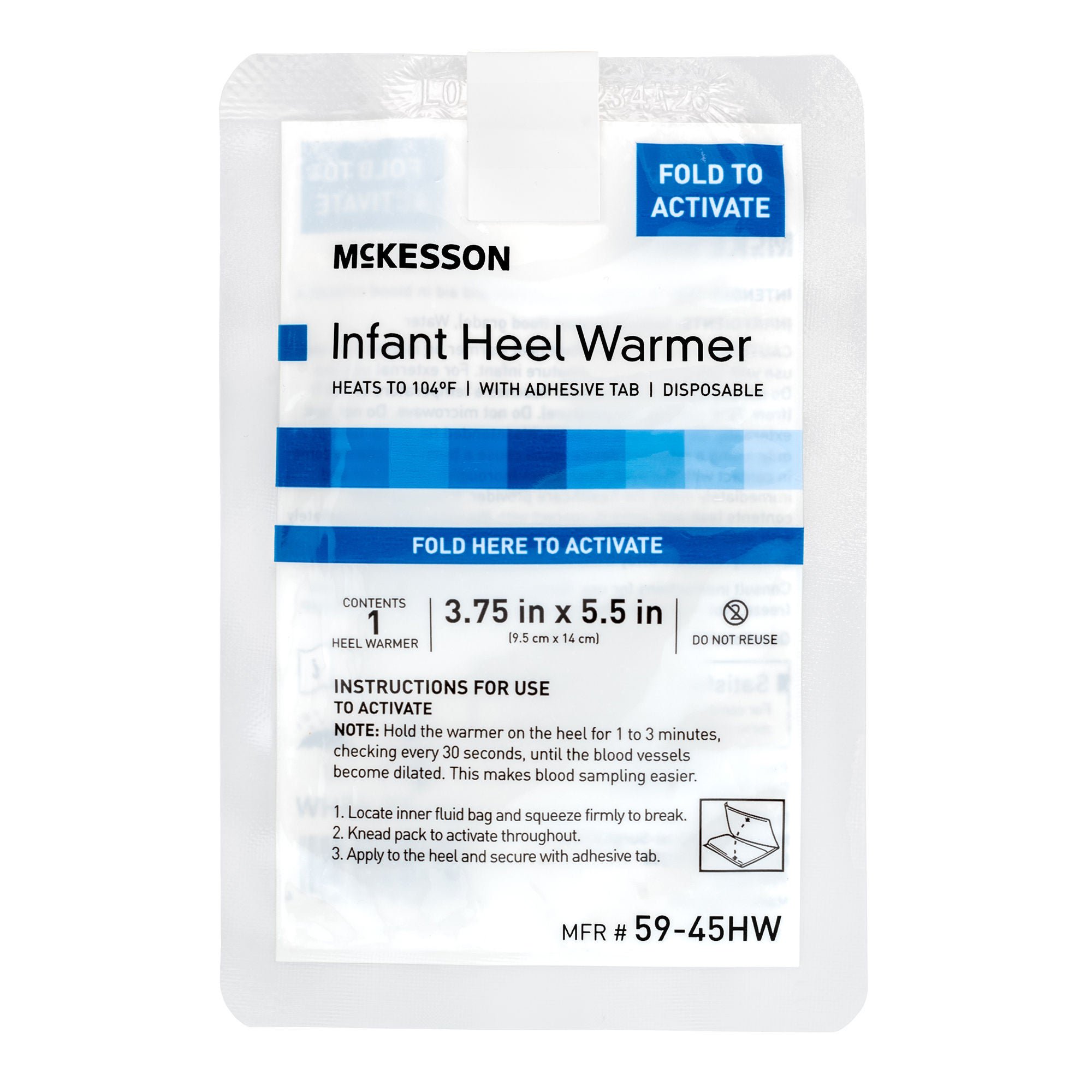 McKesson Infant Heel Warmer, 3.75 x 5.5 Inch MK 521487