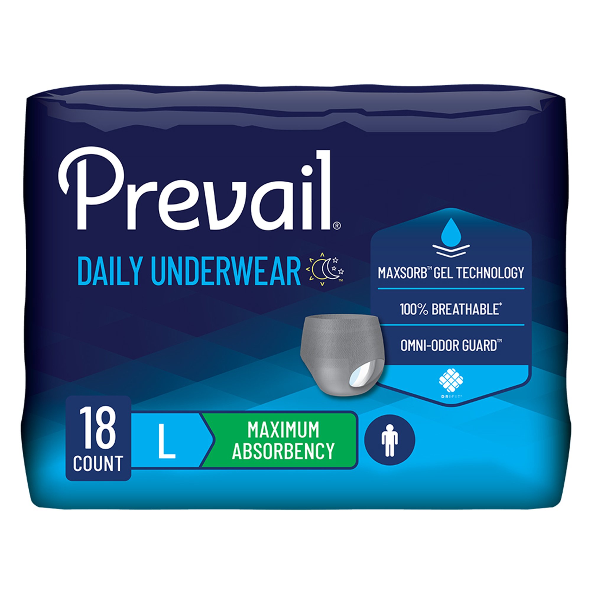 Prevail Men's Daily Underwear Maximum Absorbent Underwear, Large / Extra Large MK 889080
