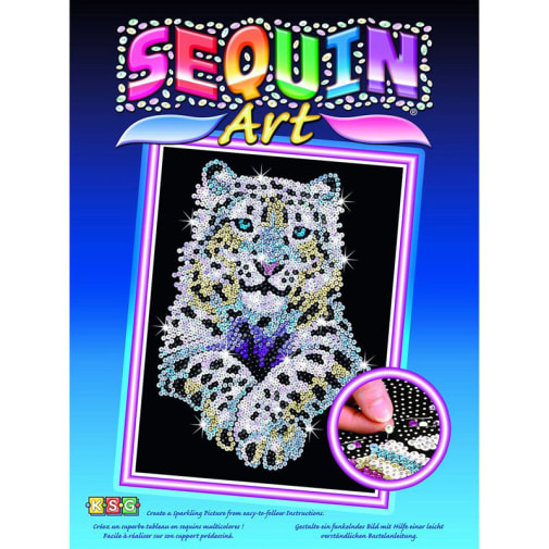 Sequin Art Blue Snow Cheetah