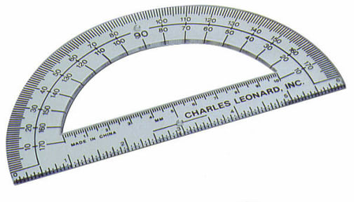 Protractor 6" Non-Flexible - Clear Plastic