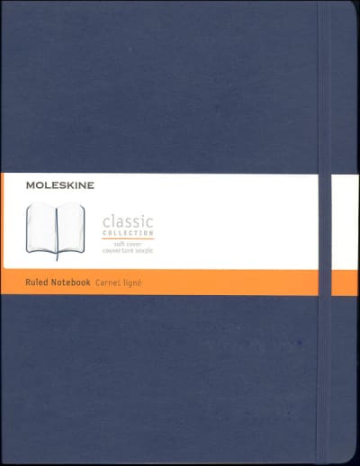 Classic Sapphire Blue Softcover X-Large Notebook - Ruled