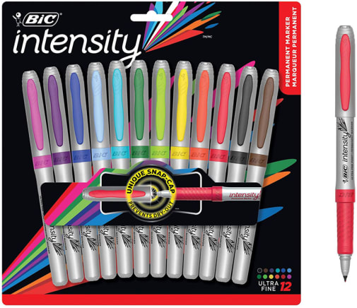 BIC Intensity Permanent Marker Fashion Colors - Ultra Fine Point (12 pack)