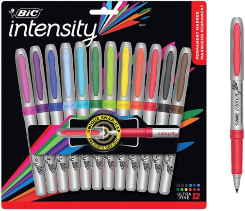 BIC Intensity Permanent Marker Fashion Colors - Ultra Fine Point (12 pack)